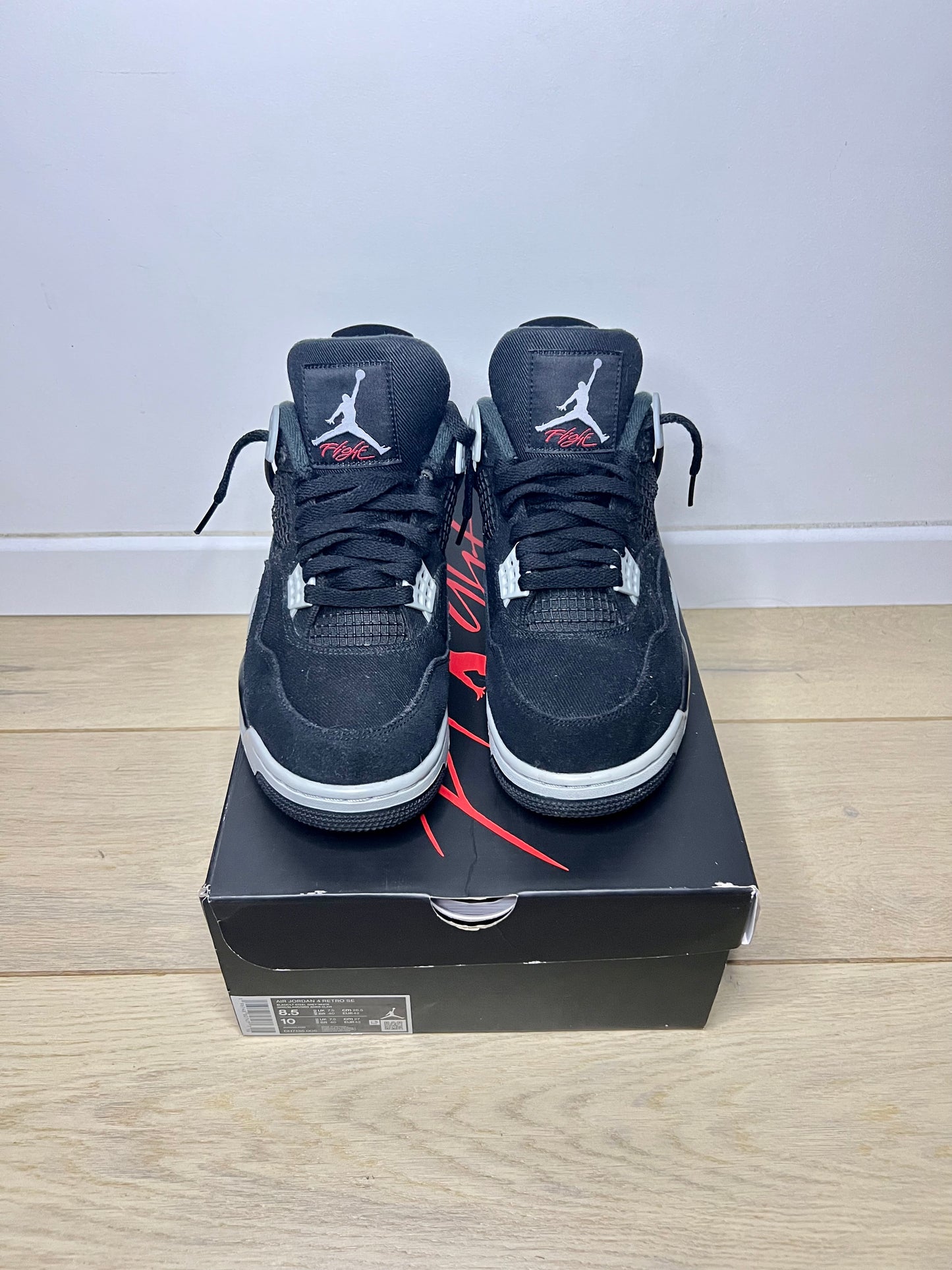 JORDAN 4 BLACK CANVAS