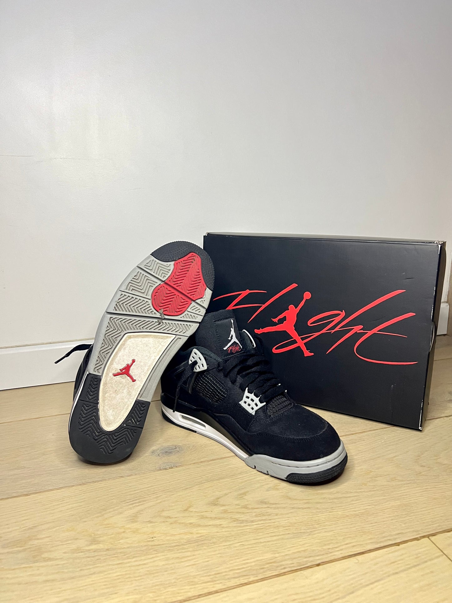 JORDAN 4 BLACK CANVAS