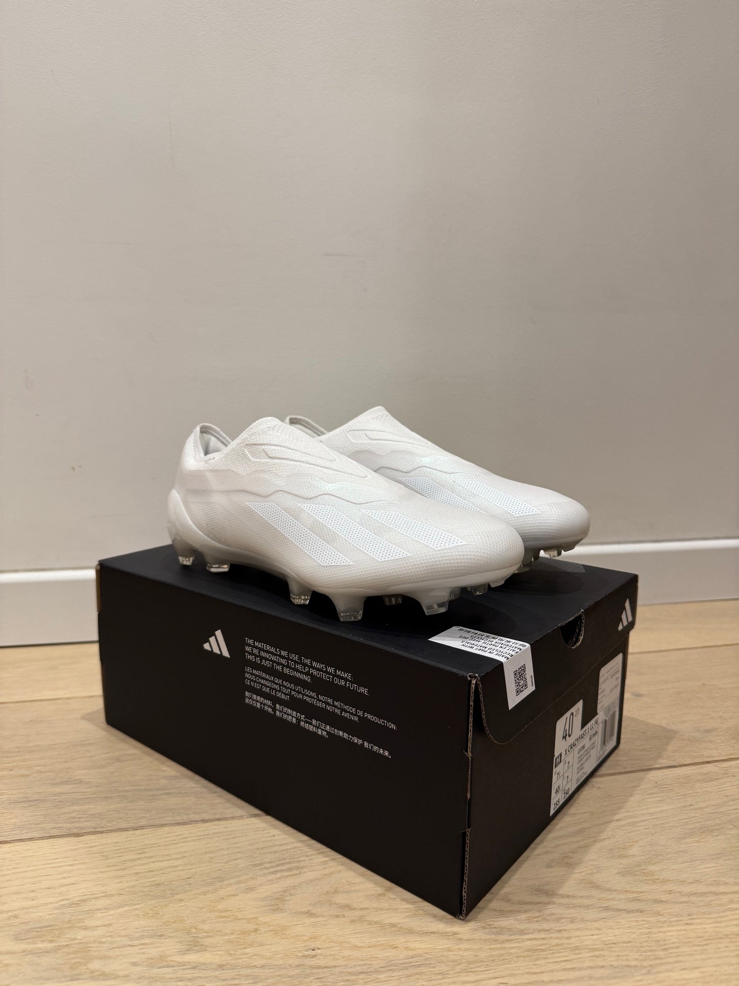 ADIDAS X CRAZYFAST .1 LACELESS FG PEARLIZED - BLANC