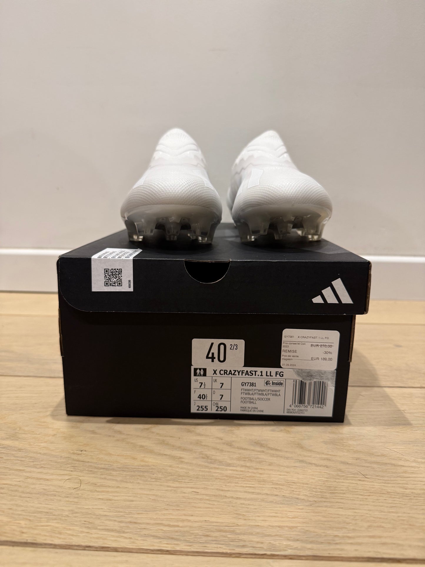ADIDAS X CRAZYFAST .1 LACELESS FG PEARLIZED - BLANC