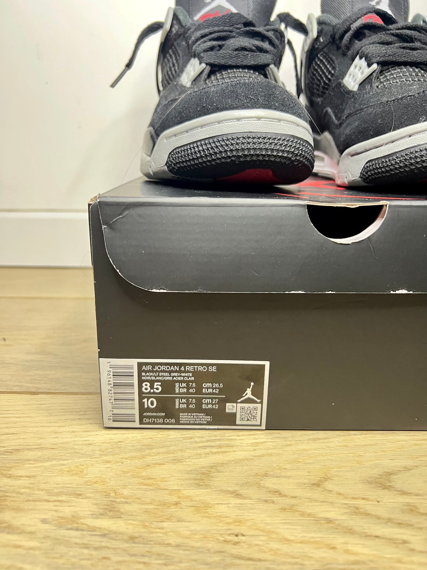 JORDAN 4 BLACK CANVAS